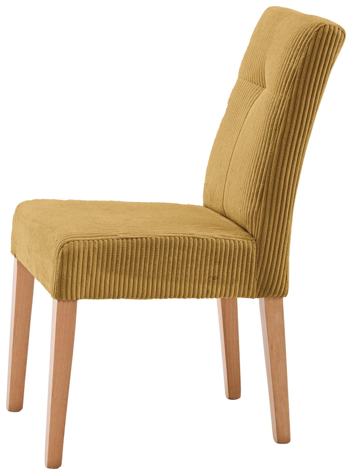 STUHL Cord Buchefarben, Currygelb Buche massiv  - Currygelb/Buchefarben, KONVENTIONELL, Holz/Textil (47,5/91,5/63cm) - home24