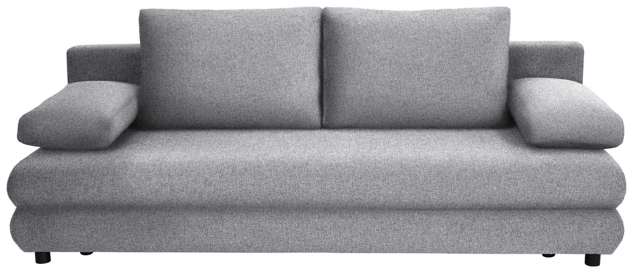 SCHLAFSOFA Webstoff Hellgrau  - Hellgrau/Schwarz, Design, Kunststoff/Textil (197/77/81cm) - home24