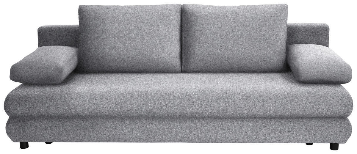 SCHLAFSOFA  mit Stoffauswahl Webstoff Hellgrau  - Hellgrau/Schwarz, Design, Kunststoff/Textil (197/77/81cm) - home24