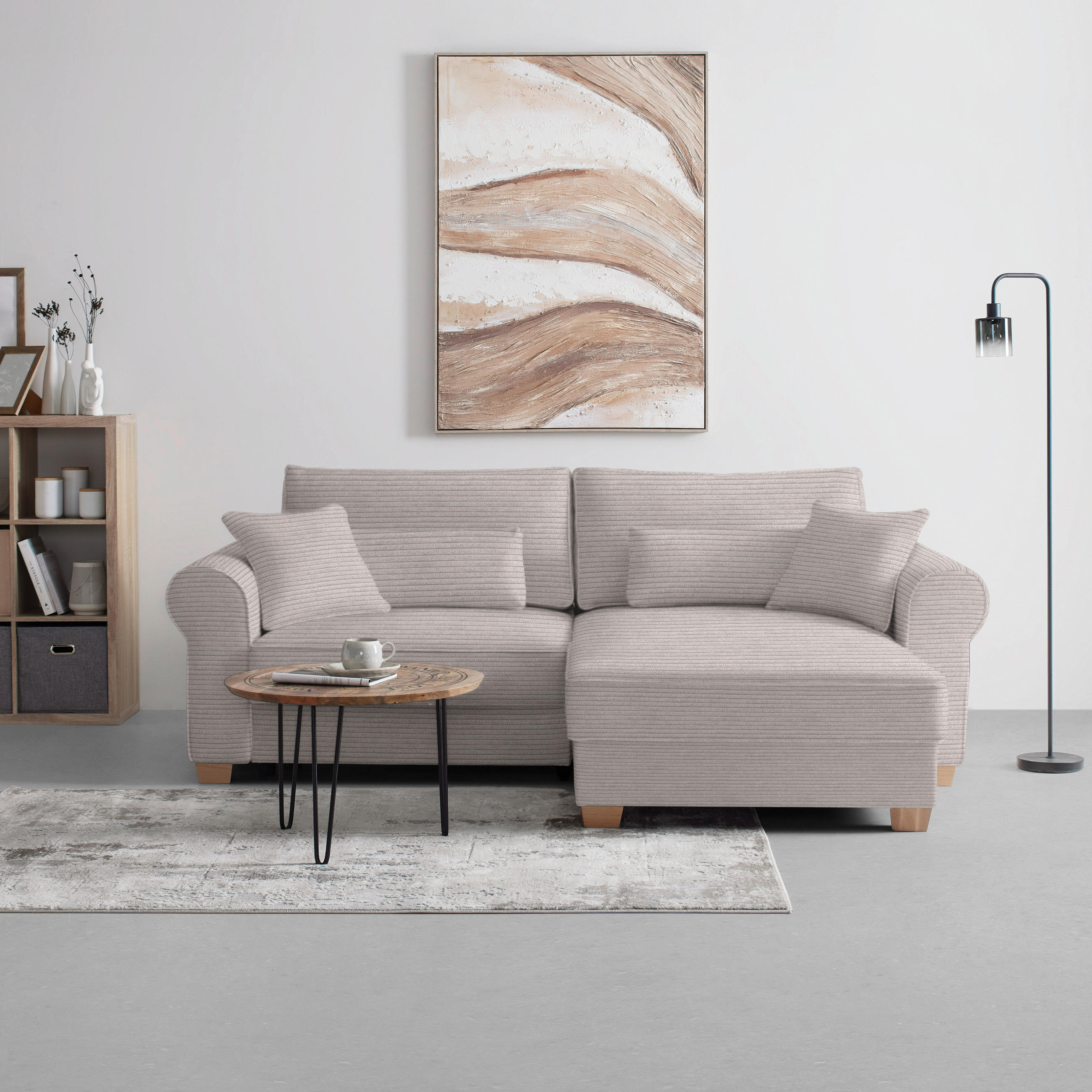HÖRNSOFFA i taupe  - taupe, Modern, trämaterial/trä (255/185cm) - MID.YOU