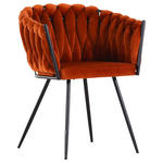 ARMLEHNSTUHL  Stoffauswahl, Typenauswahl Velours  - Schwarz/Orange, LIFESTYLE, Textil/Metall (60/78/55cm) - Landscape