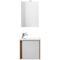 GÄSTEBAD - Weiss/Eichefarben, Konventionell, Glas/Holzwerkstoff (50cm) - Xora