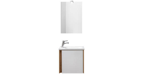 GÄSTEBAD 50 cm  - Eichefarben/Weiß, KONVENTIONELL, Glas/Holzwerkstoff (50cm) - Xora