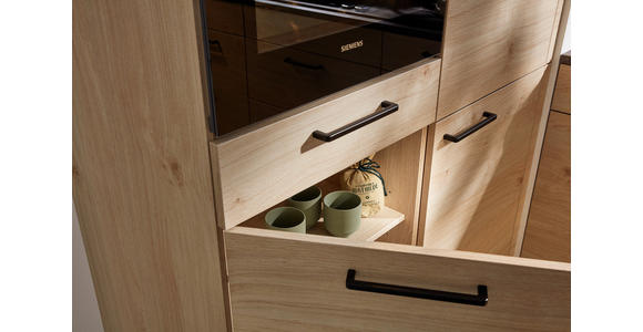 EINBAUKÜCHE - Eichefarben/Anthrazit, Design, Holzwerkstoff - Dieter Knoll