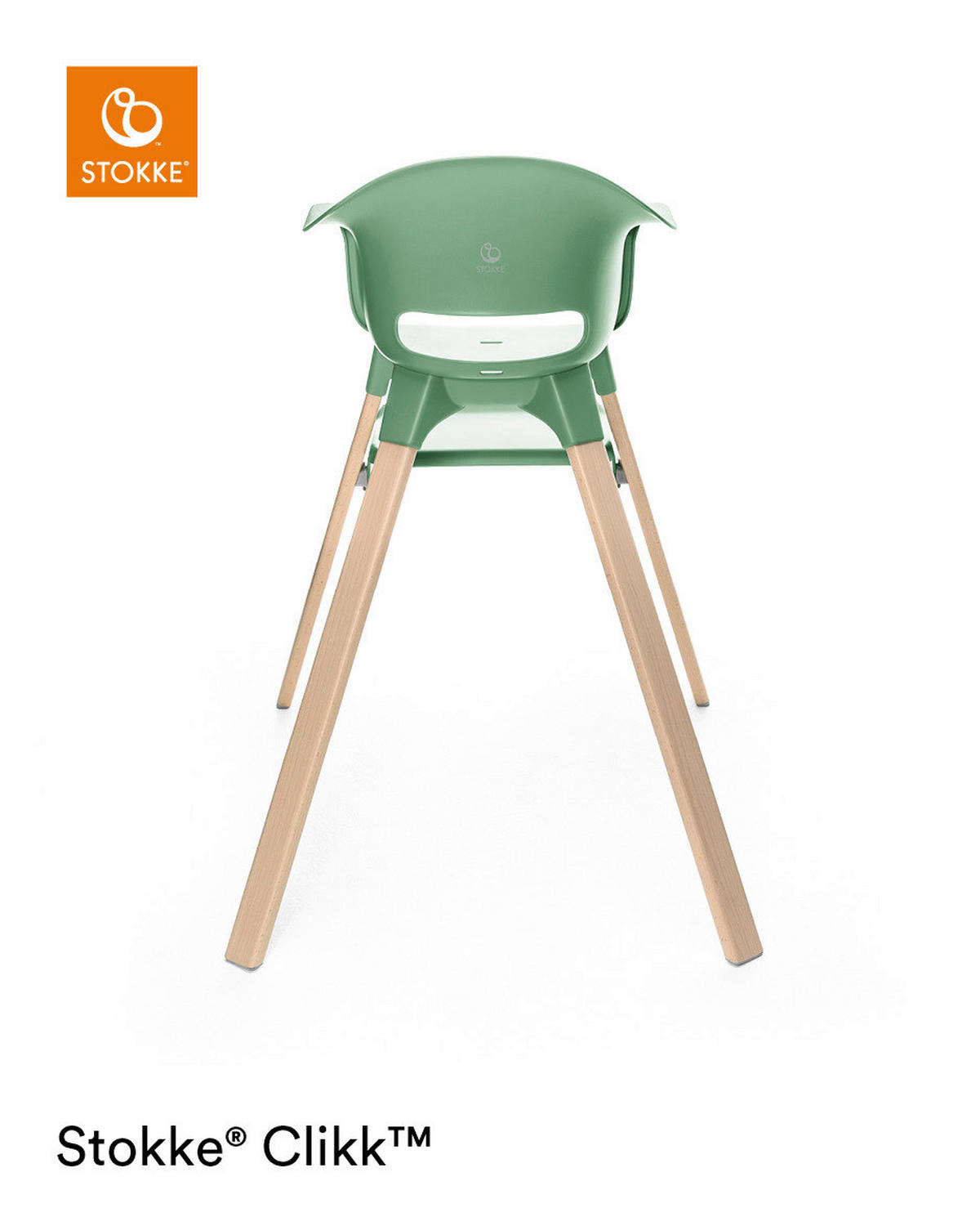 HRANILICA  Clikk  - pastelno zelena/prirodne boje, Basics, drvo/plastika (56/69/59cm) - Stokke
