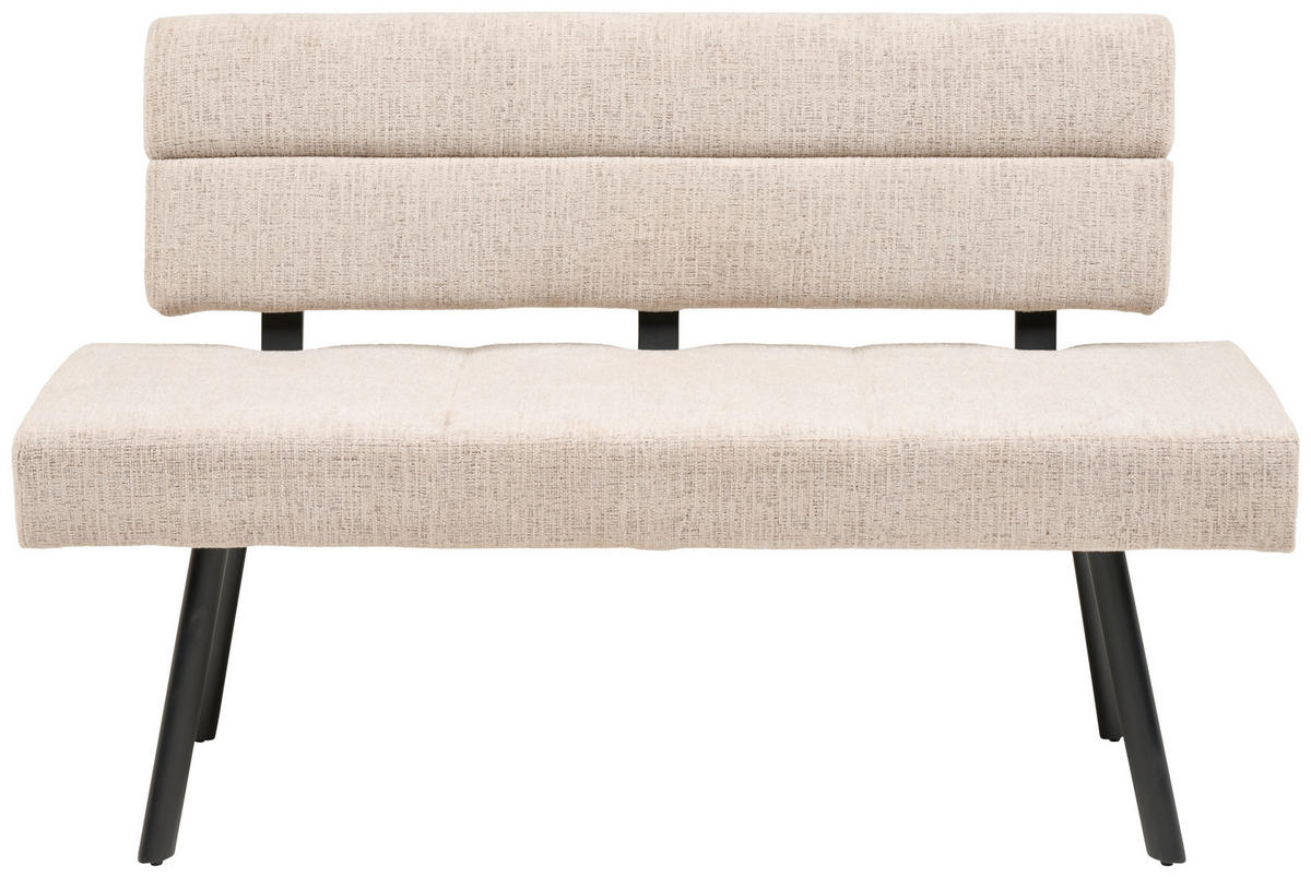 SITZBANK 140/88/62 cm Webstoff Beige  - Beige/Schwarz, KONVENTIONELL, Textil/Metall (140/88/62cm) - MID.YOU