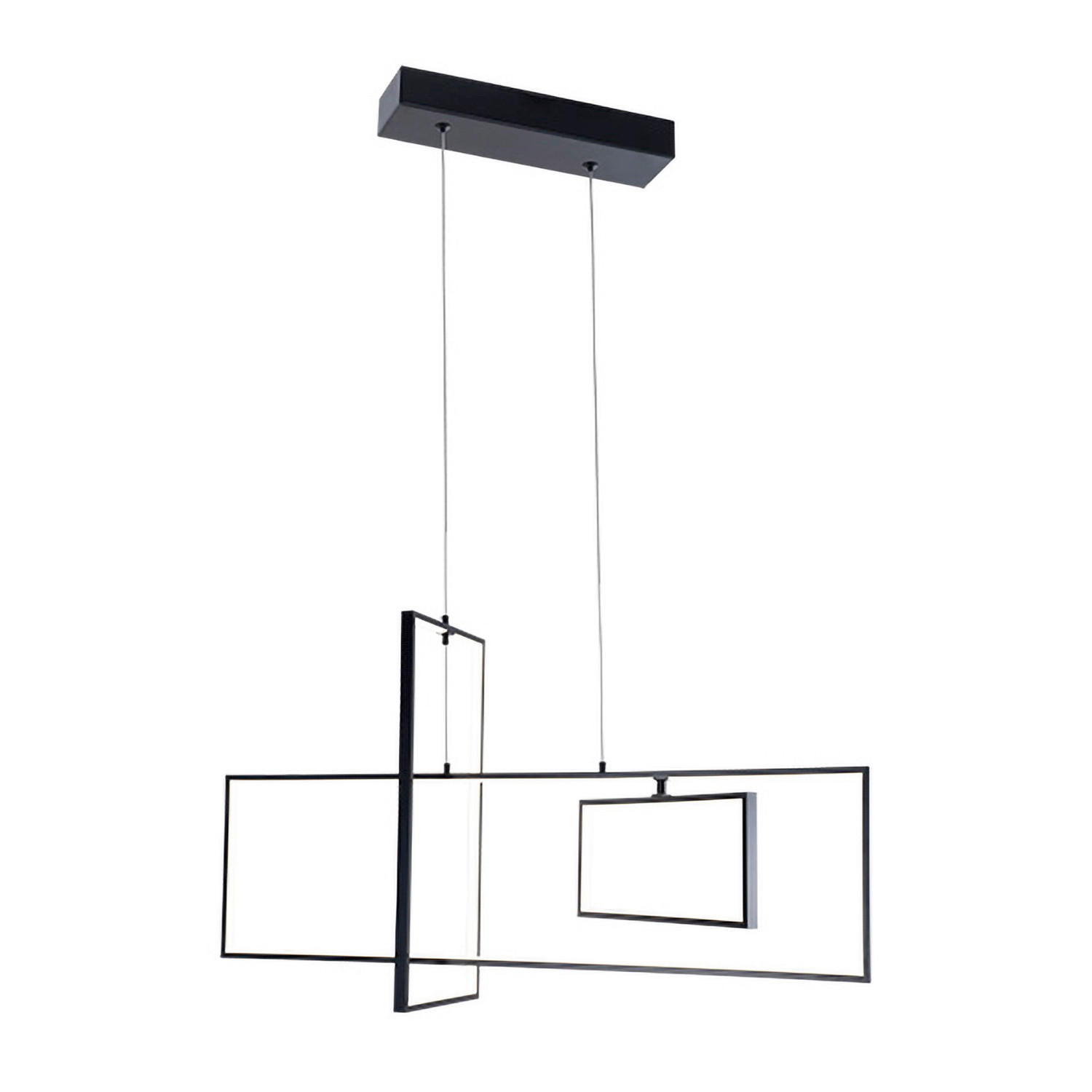 XXXLutz Led-Hängeleuchte Schwarz 2x100x90 cm