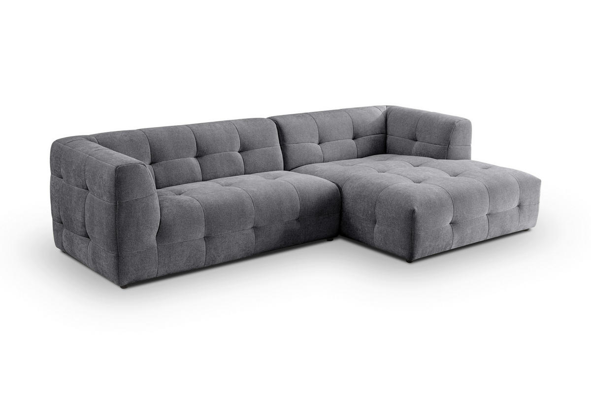 ECKSOFA TENSO Grau Flachgewebe  - Beige/Schwarz, Basics, Kunststoff/Textil (292/161cm) - MID.YOU