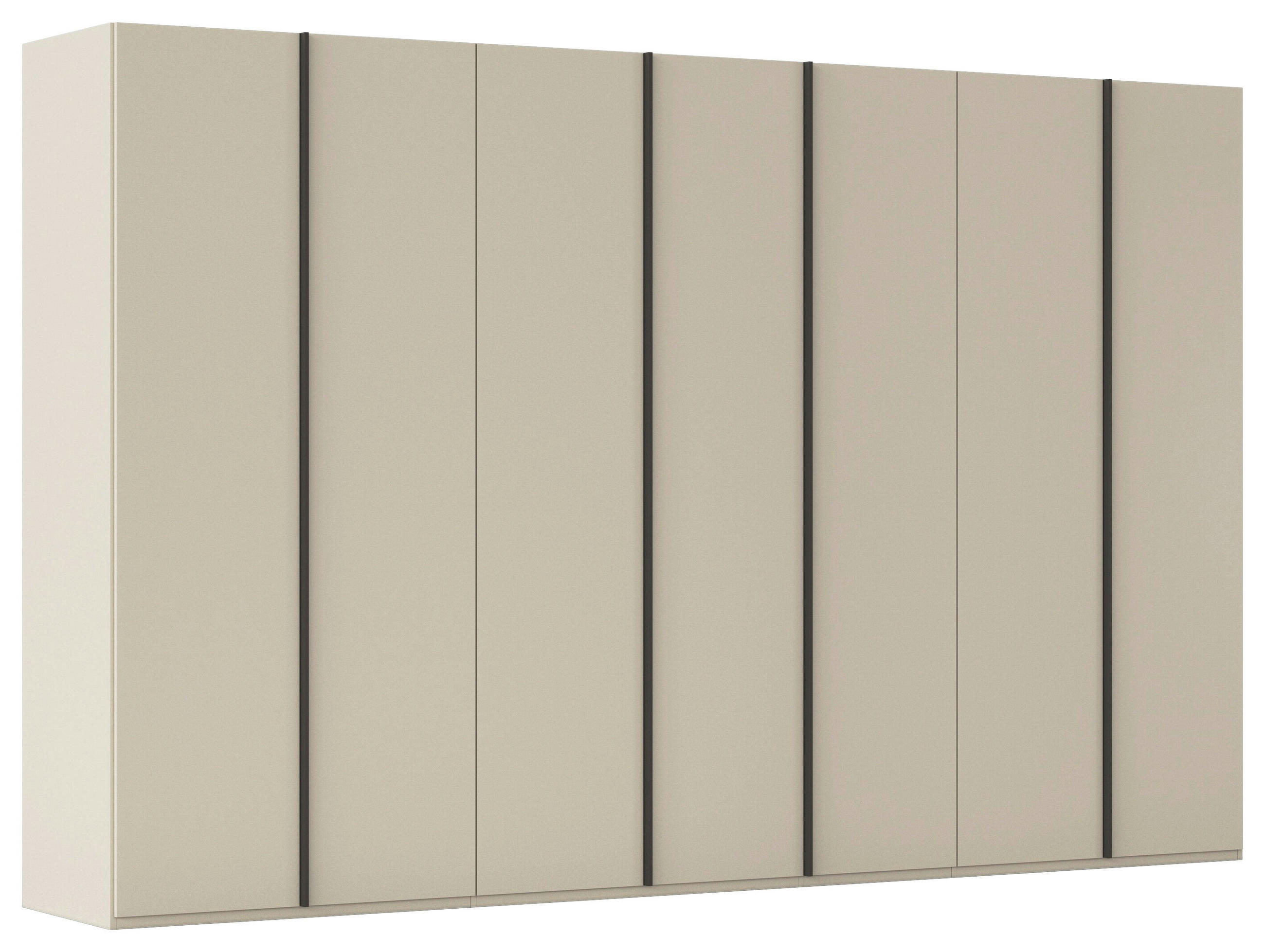 DREHTÜRENSCHRANK 350/235/61 cm,  in Champagner, 7-türig  - Champagner/Graphitfarben, Basics, Holzwerkstoff/Metall (350/235/61cm) - Novel