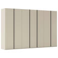 DREHTÜRENSCHRANK 350/235/61 cm,  in Champagner, 7-türig  - Champagner/Graphitfarben, Basics, Holzwerkstoff/Metall (350/235/61cm) - Novel