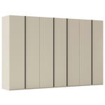 DREHTÜRENSCHRANK 350/223/61 cm,  in Champagner, 7-türig  - Champagner/Graphitfarben, Basics, Holzwerkstoff/Metall (350/223/61cm) - Novel