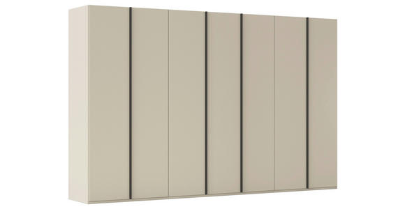 DREHTÜRENSCHRANK 350/235/61 cm,  in Champagner, 7-türig  - Champagner/Graphitfarben, Basics, Holzwerkstoff/Metall (350/235/61cm) - Novel