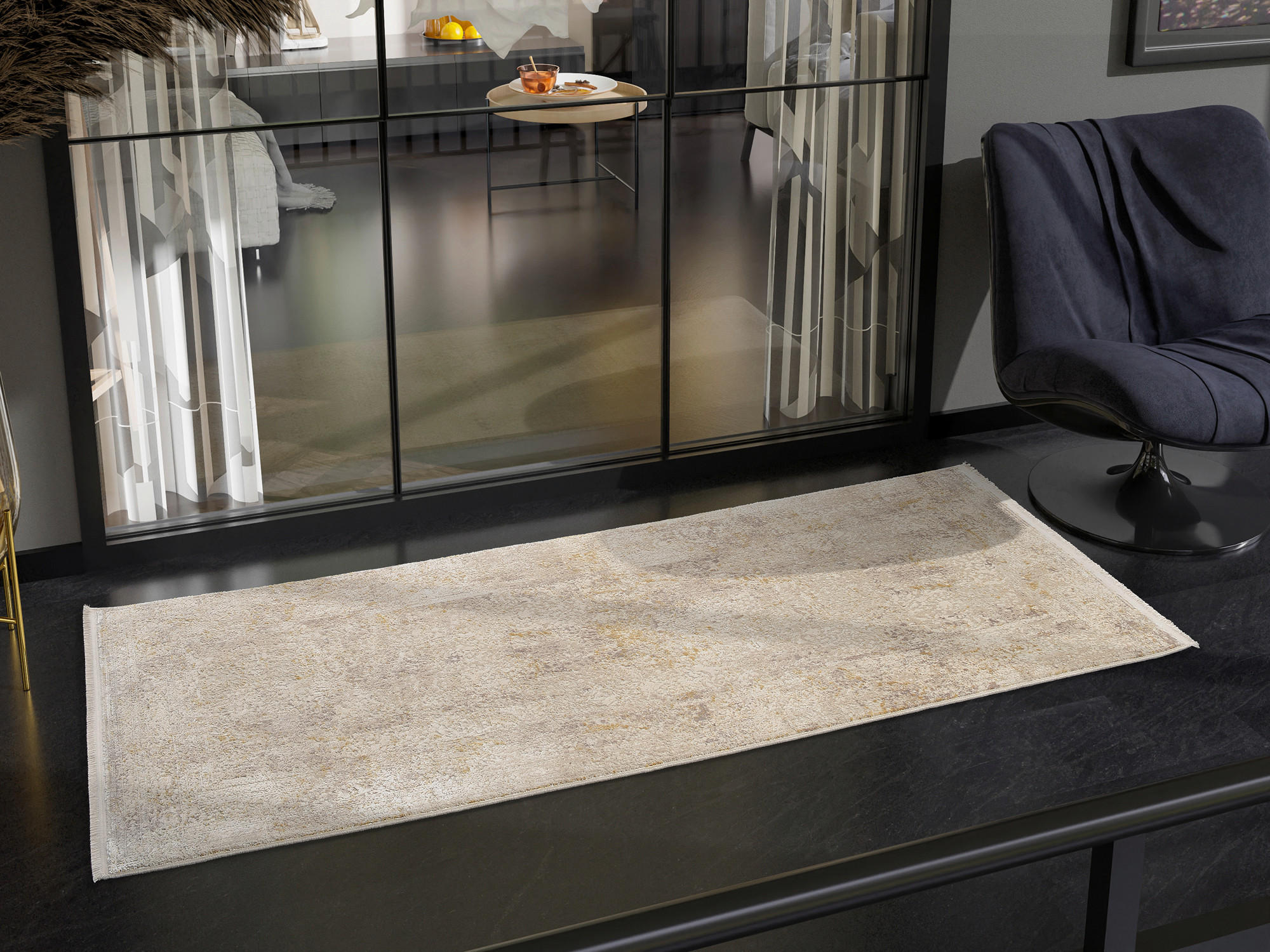 LÄUFER 80/200 cm Avignon Goldfarben, Beige  - Beige/Goldfarben, Design, Textil (80/200cm) - Dieter Knoll