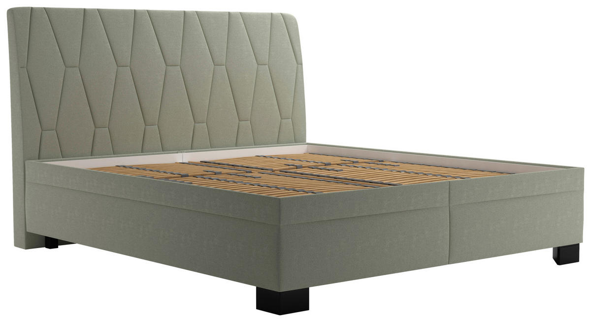 ČALÚNENÁ POSTEĽ, 180/200 cm, zelená - čierna/zelená, Basics, drevo/textil (180/200cm) - Blanar