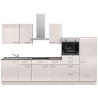 KÜCHENLEERBLOCK 330 cm   in Schieferfarben, Hellgrau  - Schieferfarben/Edelstahlfarben, MODERN, Holzwerkstoff/Metall (330cm) - Nobilia