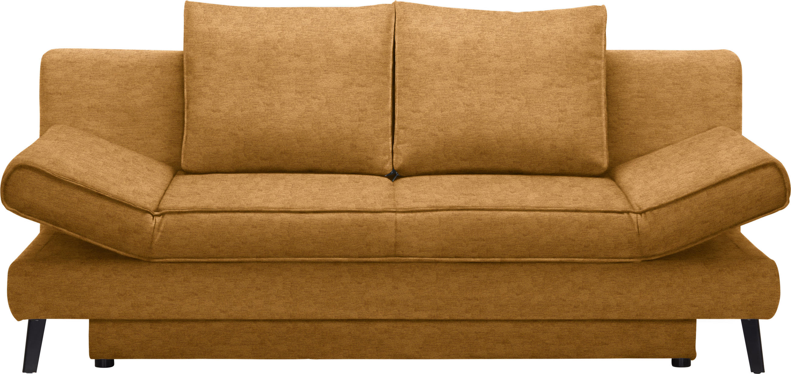 SCHLAFSOFA in Flachgewebe Braun, Goldfarben  - Goldfarben/Schwarz, Design, Textil/Metall (200/85/90cm) - Xora