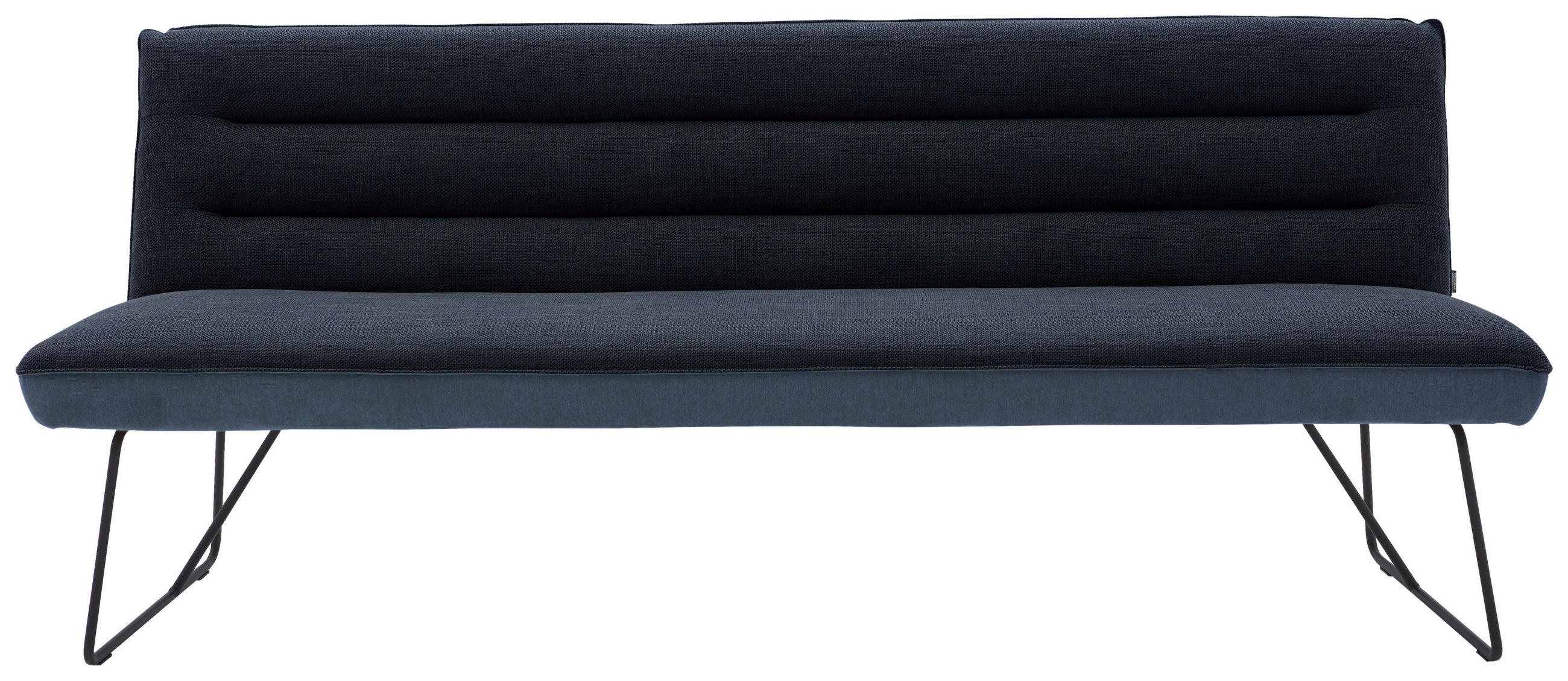 SITZBANK 238/89/68 cm Flachgewebe Blau, Schwarz, Dunkelblau  - Blau/Schwarz, Design, Textil/Metall (238/89/68cm) - Dieter Knoll