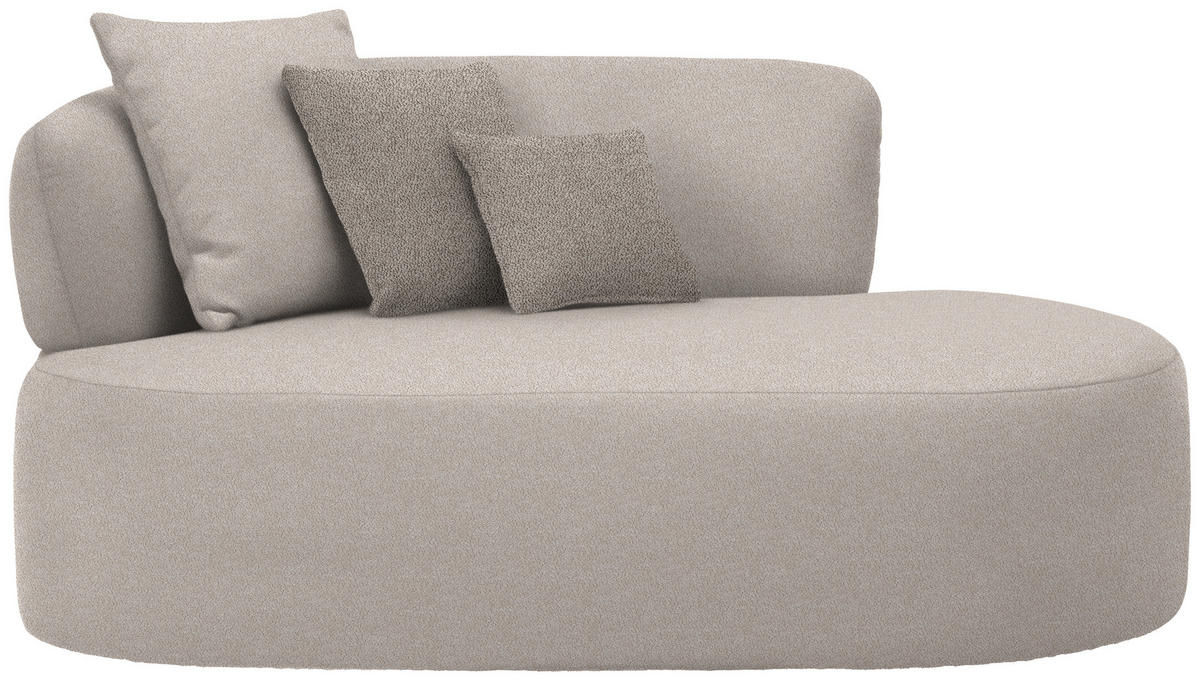 RÉCAMIERE in Plüsch Greige, Graubraun  - Greige/Graubraun, MODERN, Kunststoff/Textil (166/86/105cm) - Hom`in