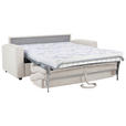 SCHLAFSOFA Mikrofaser Creme  - Graubraun/Creme, KONVENTIONELL, Kunststoff/Textil (186/101/101cm) - Carryhome