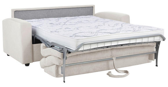 SCHLAFSOFA Mikrofaser Creme - Graubraun/Creme, KONVENTIONELL, Kunststoff/Textil (186/101/101cm) - Carryhome