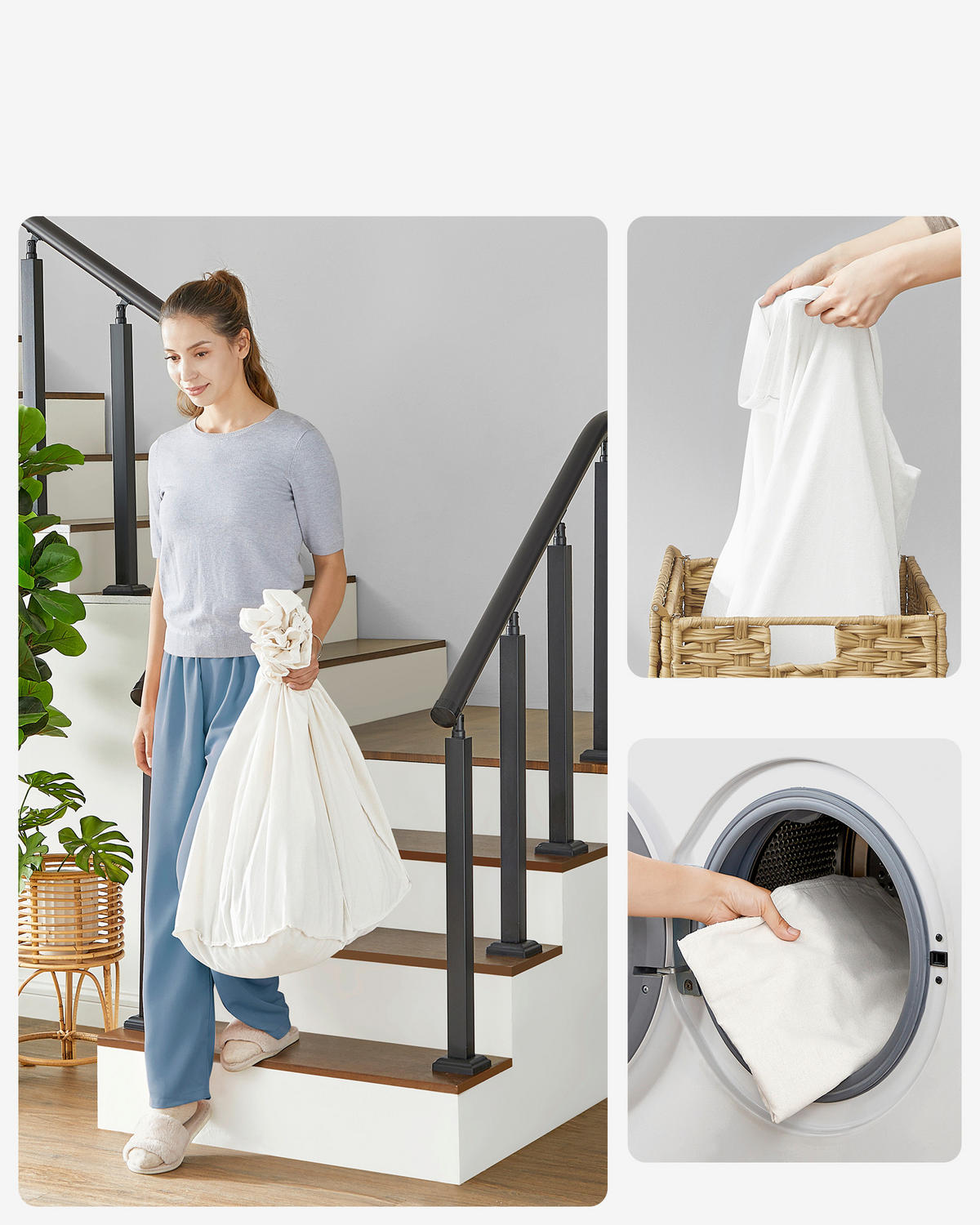 WÄSCHEKORB - Naturfarben, Basics, Kunststoff/Textil (70/66/36cm)