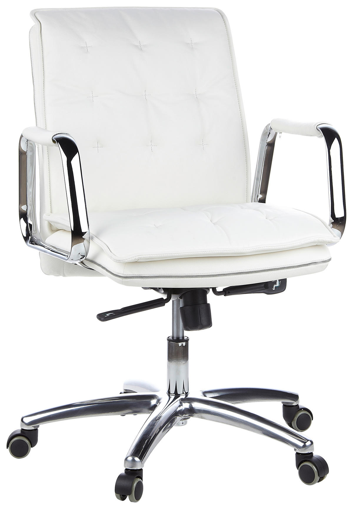 DREHSTUHL  in Creme  - Silberfarben/Creme, Basics, Leder/Kunststoff (60/109/48cm) - MID.YOU