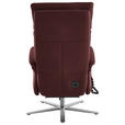RELAXSESSEL in Leder Bordeaux  - Edelstahlfarben/Bordeaux, Design, Leder/Metall (70/124/85cm) - Cantus