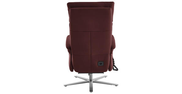 RELAXSESSEL in Leder Bordeaux - Edelstahlfarben/Bordeaux, Design, Leder/Metall (70/124/85cm) - Cantus