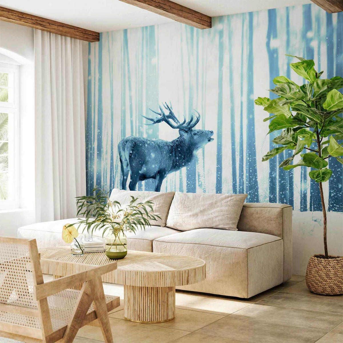 FOTOTAPETE  - Weiß/Hellblau, LIFESTYLE, Textil (100/70cm) - artgeist