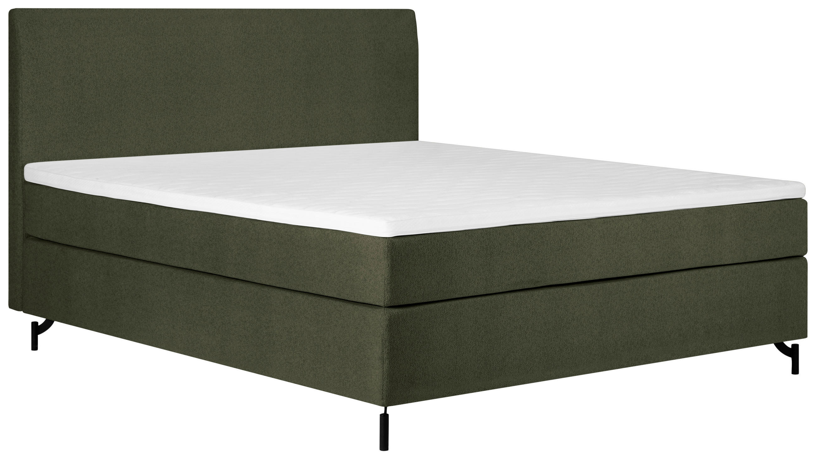 BOXSPRING-ÁGY 180/200 cm  sötétzöld  - fekete/sötétzöld, Modern, textil (180/200cm) - MID.YOU