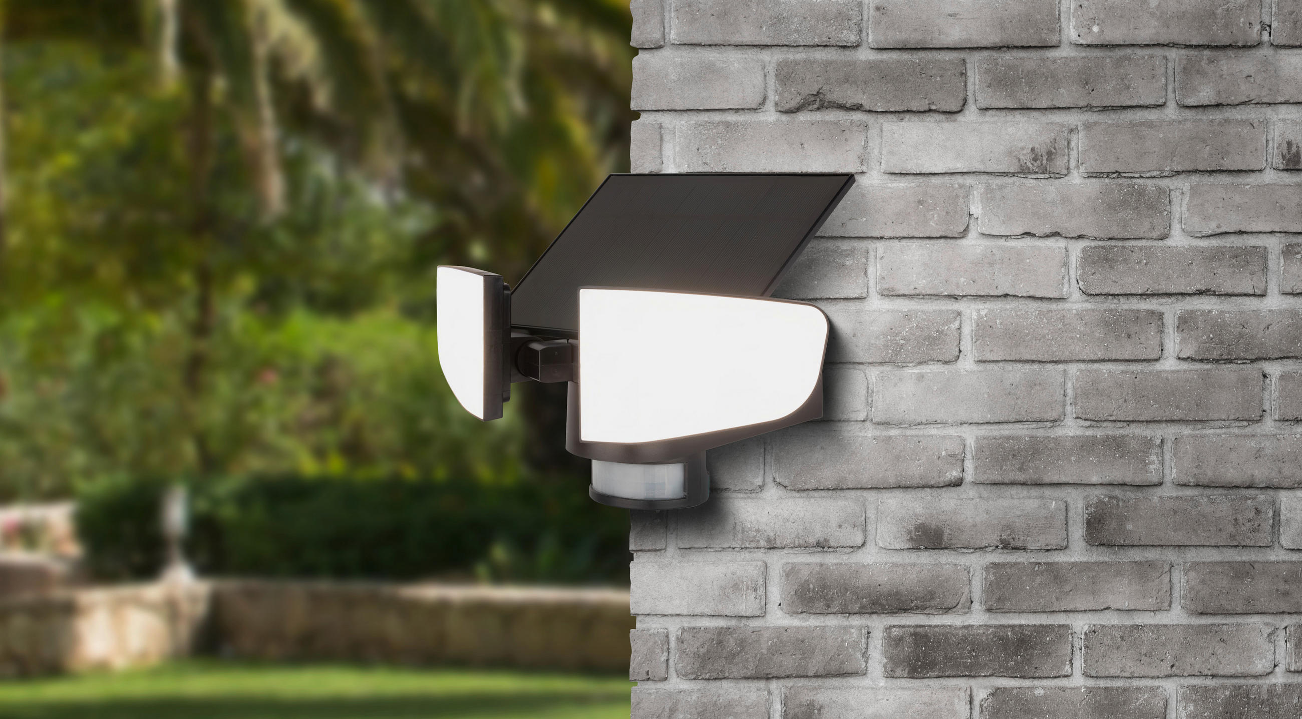 LED-AUßENLEUCHTE 25/27,5/20,8 cm   - Opal/Schwarz, Basics, Kunststoff (25/27,5/20,8cm) - Ambia Garden