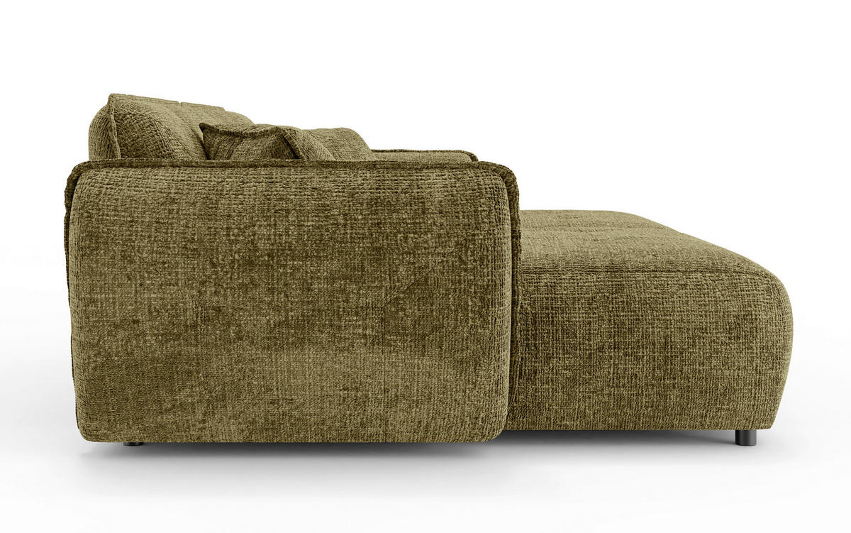 BIGSOFA NELIA Chenille Grün  - Schwarz/Grün, Design, Kunststoff/Textil (252/81/155cm) - P & B