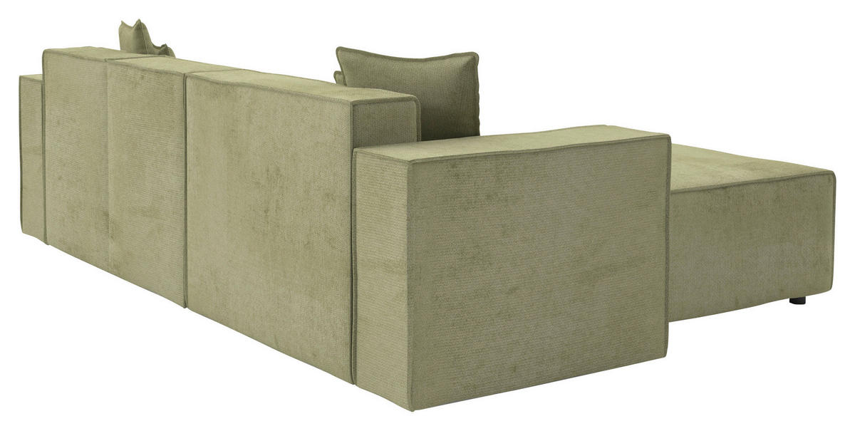 ECKSOFA  Olivgrün Chenille  - Schwarz/Olivgrün, MODERN, Kunststoff/Textil (180/265cm) - Milino