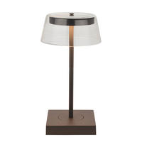 NABÍJATEĽNÁ STOLNÁ LAMPA, stmievač s regulačným kolieskom, 13,7/27 cm  - tmavosivá, Design, kov/sklo (13,7/27cm) - Dieter Knoll
