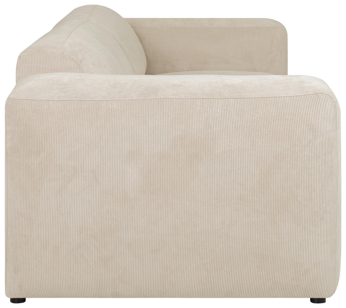 3-SITZER-SOFA Cord Beige  - Beige/Schwarz, Design, Kunststoff/Textil (247/75/104cm) - MID.YOU
