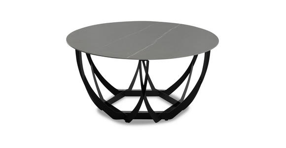 COUCHTISCH 80/80/40 cm rund Grau, Schwarz  - Schwarz/Grau, Basics, Stein/Metall (80/80/40cm) - Xora