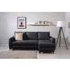 ECKSOFA Moli Schwarz Mikrofaser  - Schwarz, Design, Textil/Metall (236/148cm) - MID.YOU