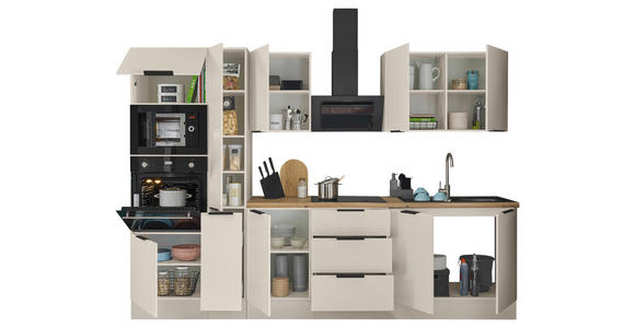 KÜCHENBLOCK   in Kaschmir  - Kaschmir/Schwarz, Basics, Holzwerkstoff/Metall (300/211/60cm) - Xora