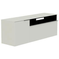 LOWBOARD  in 160/65/45 cm  - Alufarben/Weiß, Design, Glas/Holzwerkstoff (160/65/45cm) - Moderano