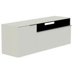 LOWBOARD  in 160/65/45 cm  - Alufarben/Weiß, Design, Glas/Holzwerkstoff (160/65/45cm) - Moderano