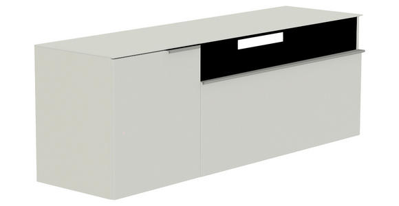 LOWBOARD  in 160/65/45 cm  - Alufarben/Weiß, Design, Glas/Holzwerkstoff (160/65/45cm) - Moderano