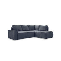 ECKSOFA BRAVE DAVE  Dunkelblau  - Schwarz/Weiß, Design, Kunststoff/Textil (247/194cm) - MID.YOU