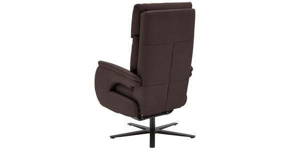 RELAXSESSEL in Leder Dunkelbraun - Dunkelbraun/Schwarz, Design, Leder/Metall (70/117/85cm) - Dieter Knoll