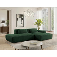 ECKSOFA BILLUND Dunkelgrün Cord Nierenkissen  - Dunkelgrün/Schwarz, KONVENTIONELL, Kunststoff/Textil (294/165cm) - Livetastic