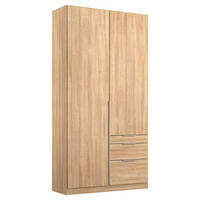 DREHTÜRENSCHRANK in Sonoma Eiche  - Alufarben/Sonoma Eiche, Modern, Holzwerkstoff (91/229/54cm) - Rauch Möbel