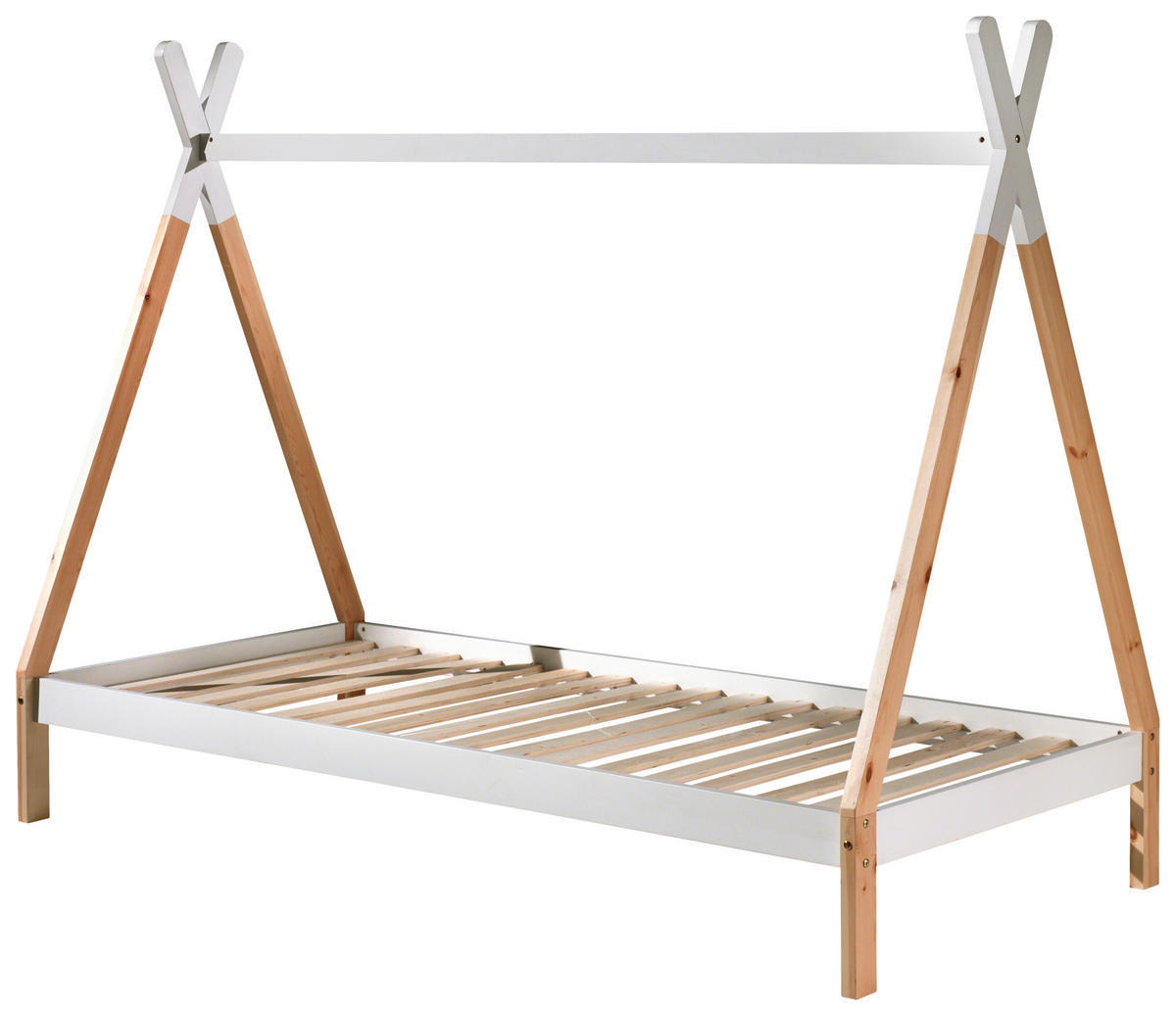 HAUSBETT Rollrost 90/200 cm  - Weiß/Kieferfarben, MODERN, Holz (90/200cm) - MID.YOU