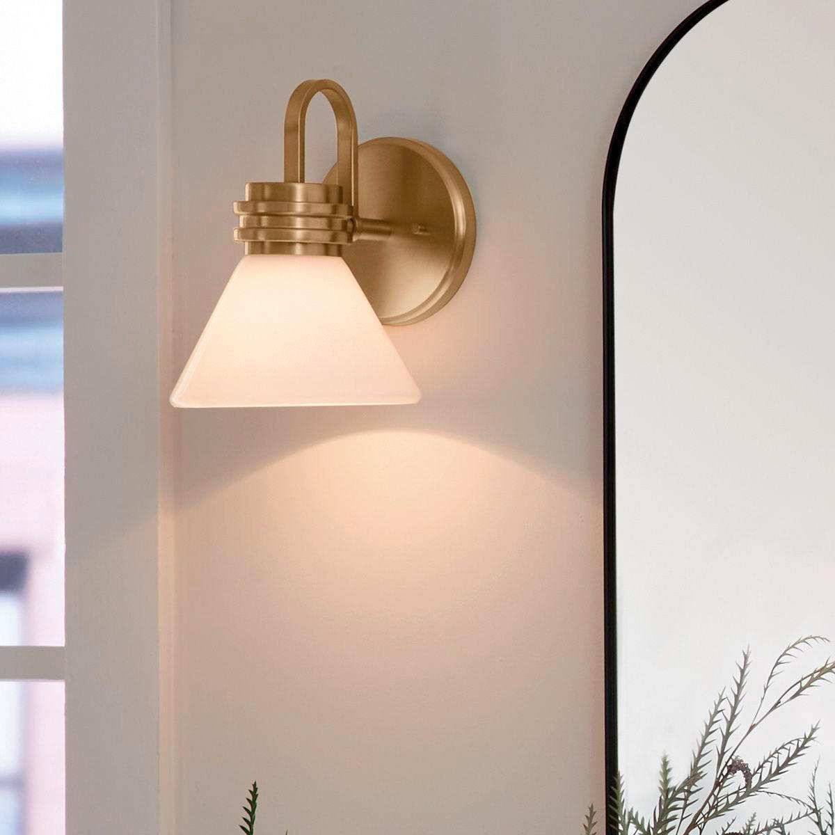 BADEZIMMER-WANDLEUCHTE Masthead   - Champagner/Schwarz, KONVENTIONELL, Glas/Metall (2,40/1,78/2,15cm) - Elstead Lighting