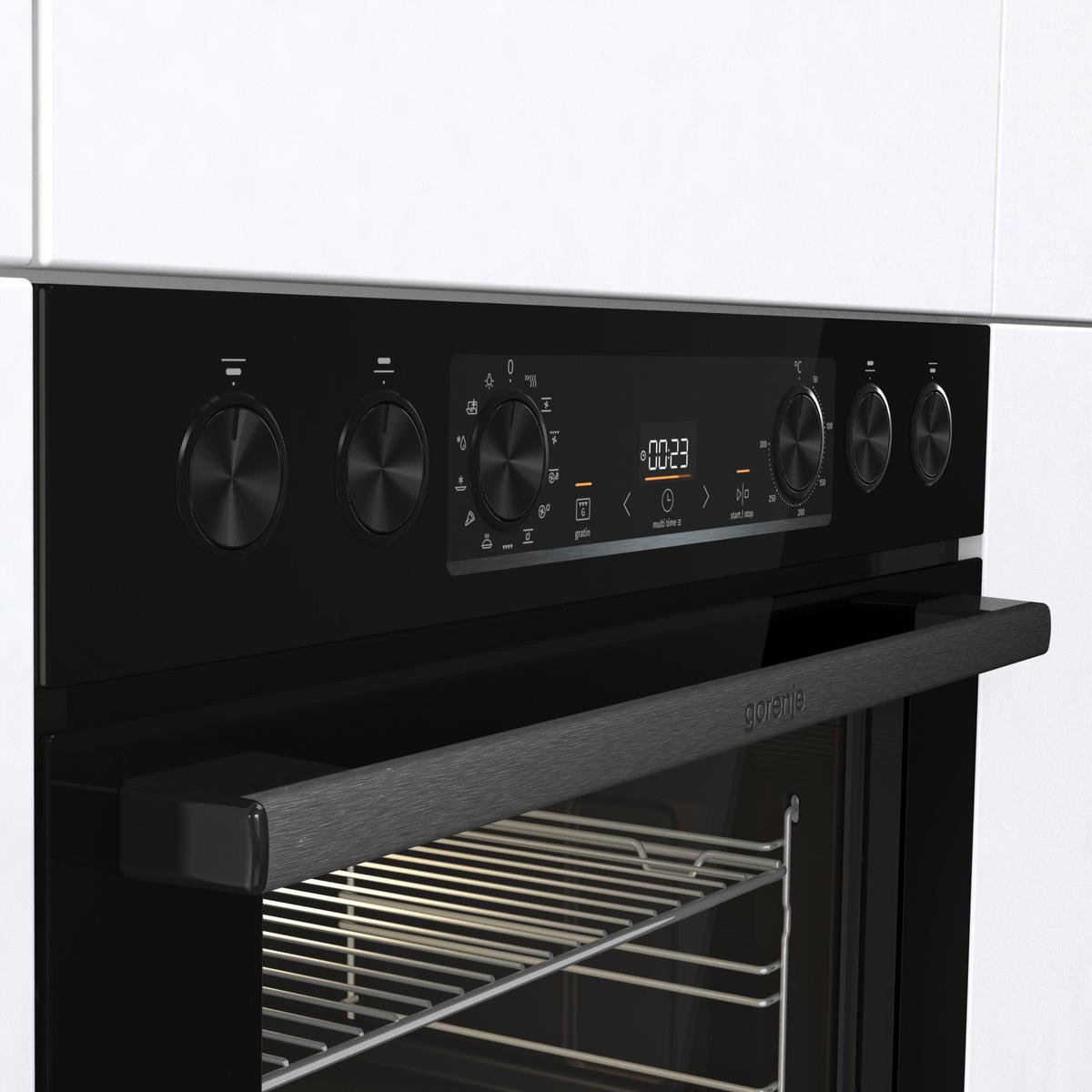 HERDSET RED PEPPER SIB  - Schwarz, Basics, Glas/Metall (59,5/59,5/56,4cm) - Gorenje