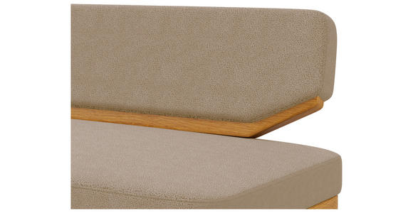 SITZBANK 190/80/52 cm Flachgewebe Eichefarben, Taupe Eiche massiv  - Taupe/Eichefarben, Basics, Holz/Textil (190/80/52cm) - Carryhome