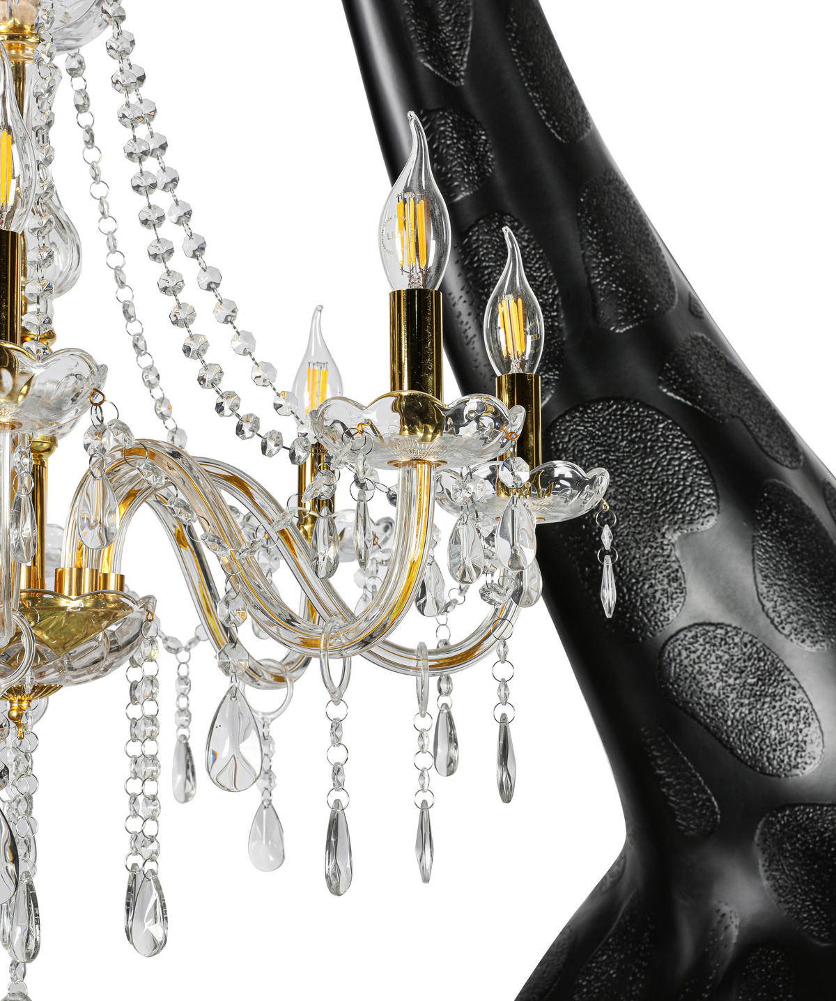 STOJACÍ LAMPA, 186/75/260 cm - černá/průhledné, Design, kov/plast (186/75/260cm) - Glandor
